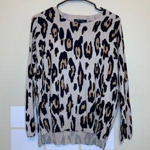 Faith + Zoe Leopard Print Animal Print Pullover Sweater Size L